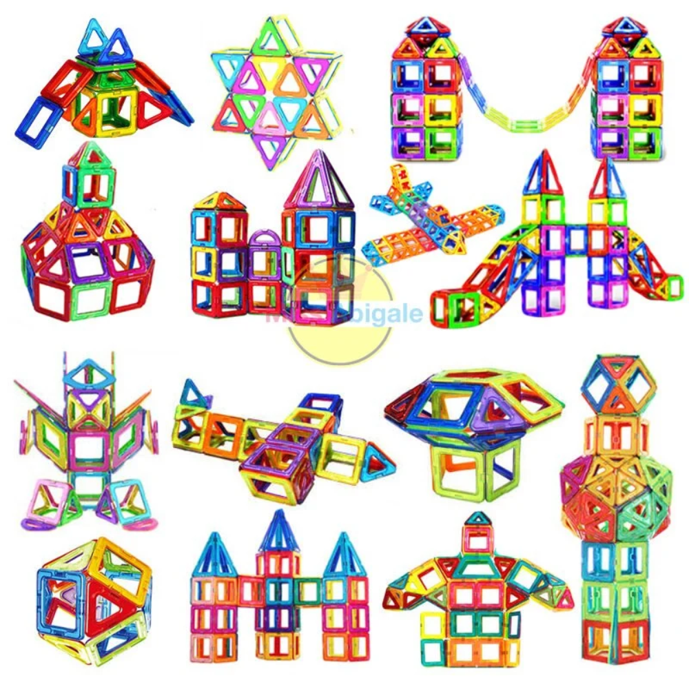 Magnetic Building Tiles for Kids – Colorful Creative Construction Blocks Set