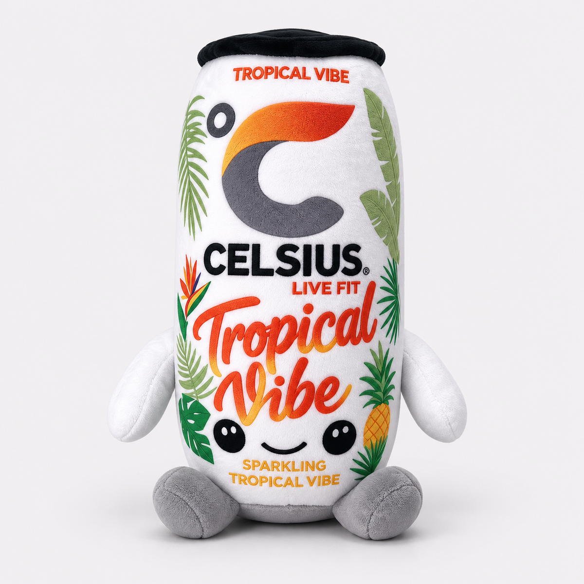 Celsius Tropical Vibe Plush Toy – Cute Sparkling Drink Can Soft Toy