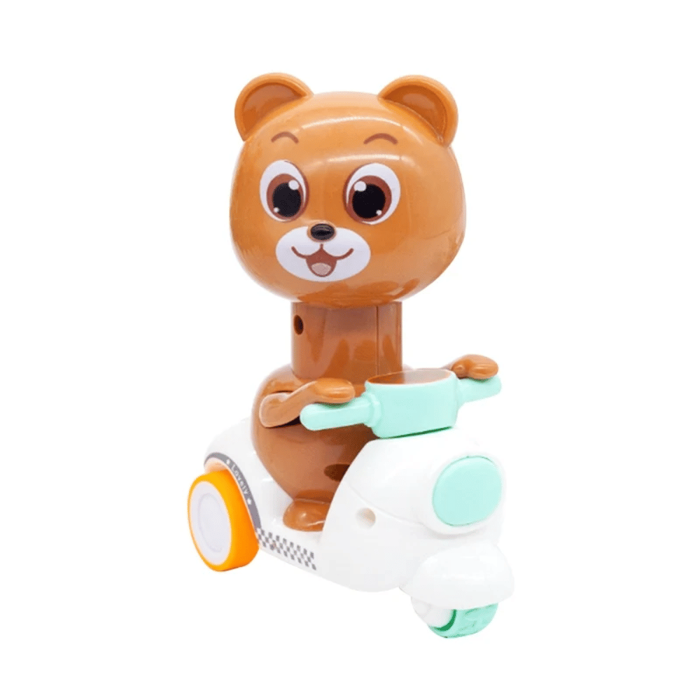 Wind-Up Animal Motorcycle Toy – Cartoon Racing Vehicle for Kids