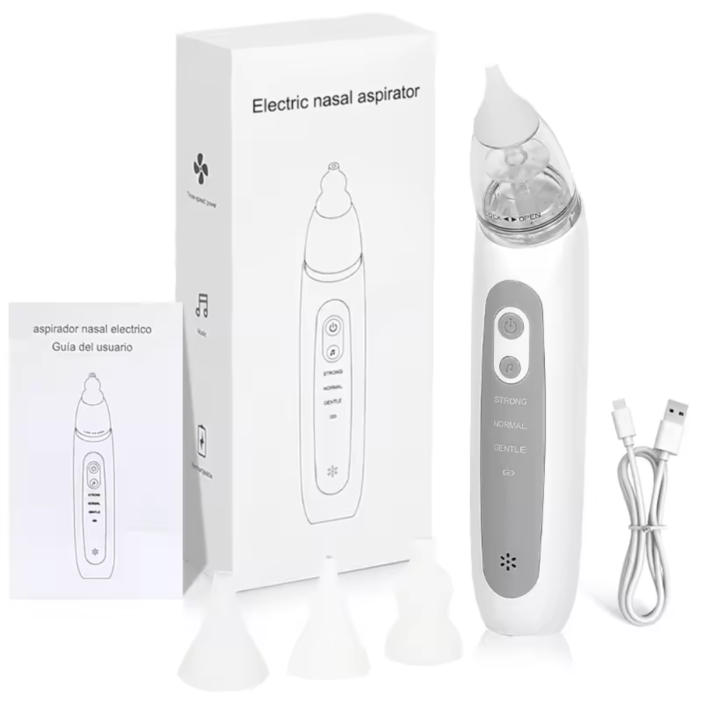 Electric Baby Nasal Aspirator – Rechargeable Baby Nose Cleaner with Silicone Tip