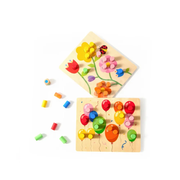 Kids Wooden Color Matching Game – Educational Sorting and Matching Toy with Dice