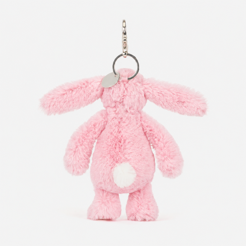 Pink Floral Bunny Bag Charm