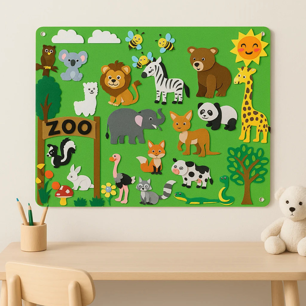 Interactive Felt Board for Kids – Educational Learning and Creative Storytelling Play Mat