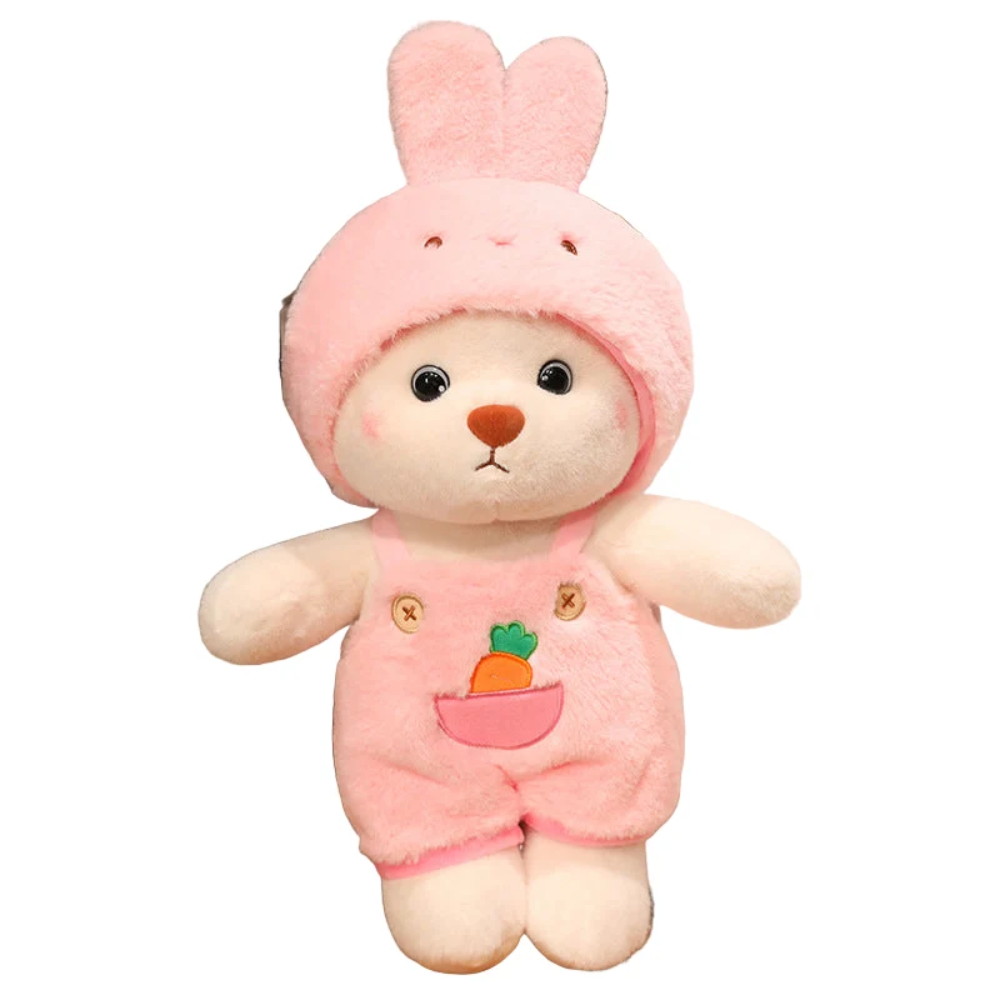 2-in-1 Transforming Teddy Bear Plush Toy – Soft Stuffed Animal with Costume Design