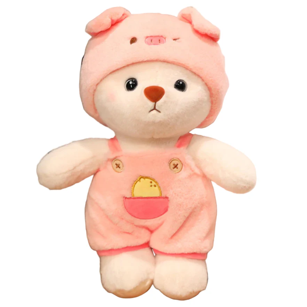 2-in-1 Transforming Teddy Bear Plush Toy – Soft Stuffed Animal with Costume Design