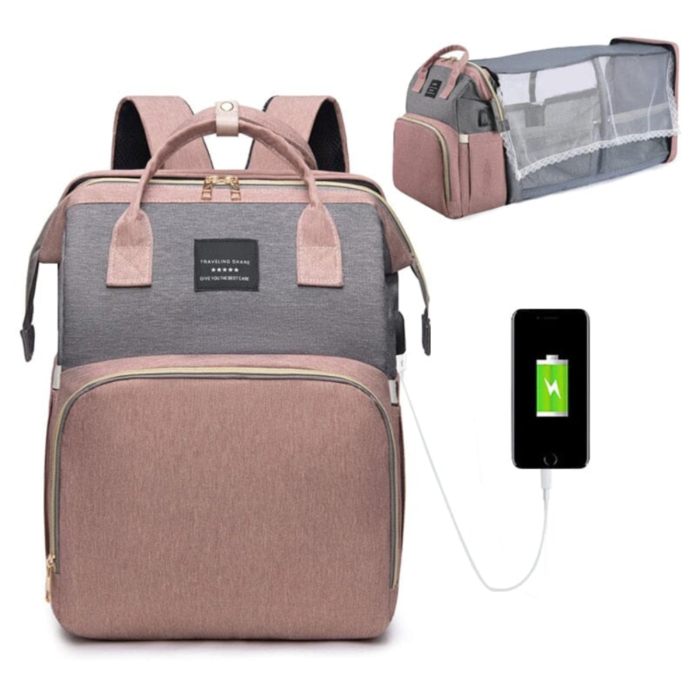 Baby Changing Diaper Bag Foldable Crib | Large Capacity Bag