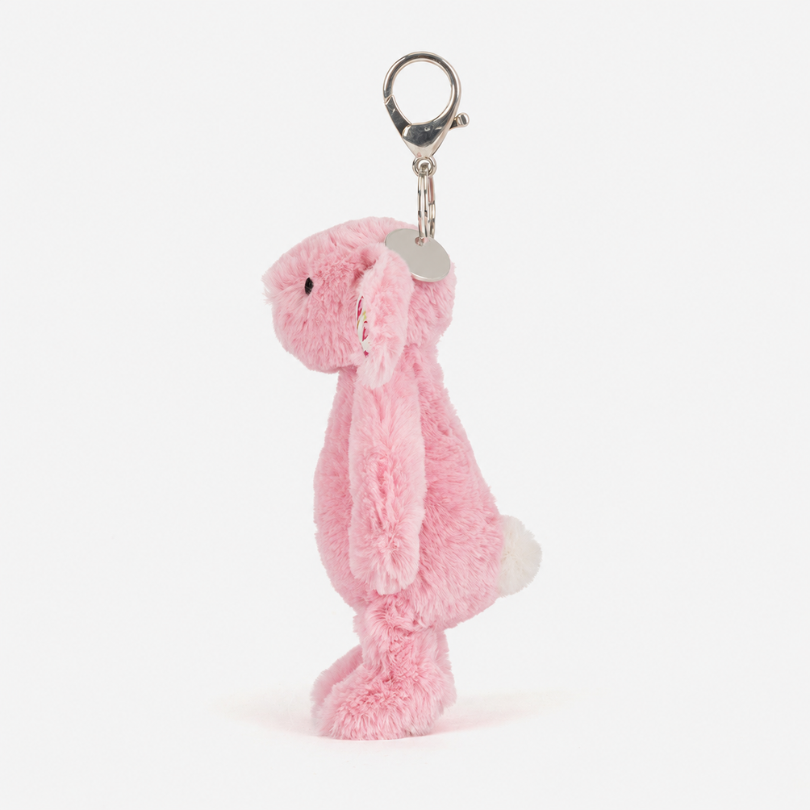 Pink Floral Bunny Bag Charm