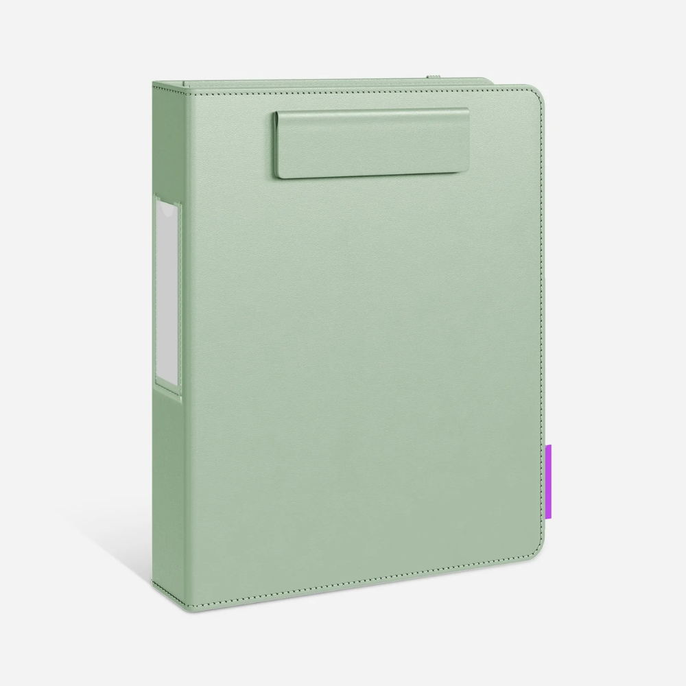 3-Ring PU Leather Portfolio Binder – Clipboard Organizer with Magnetic Board, Storage Pockets and 5 Dividers