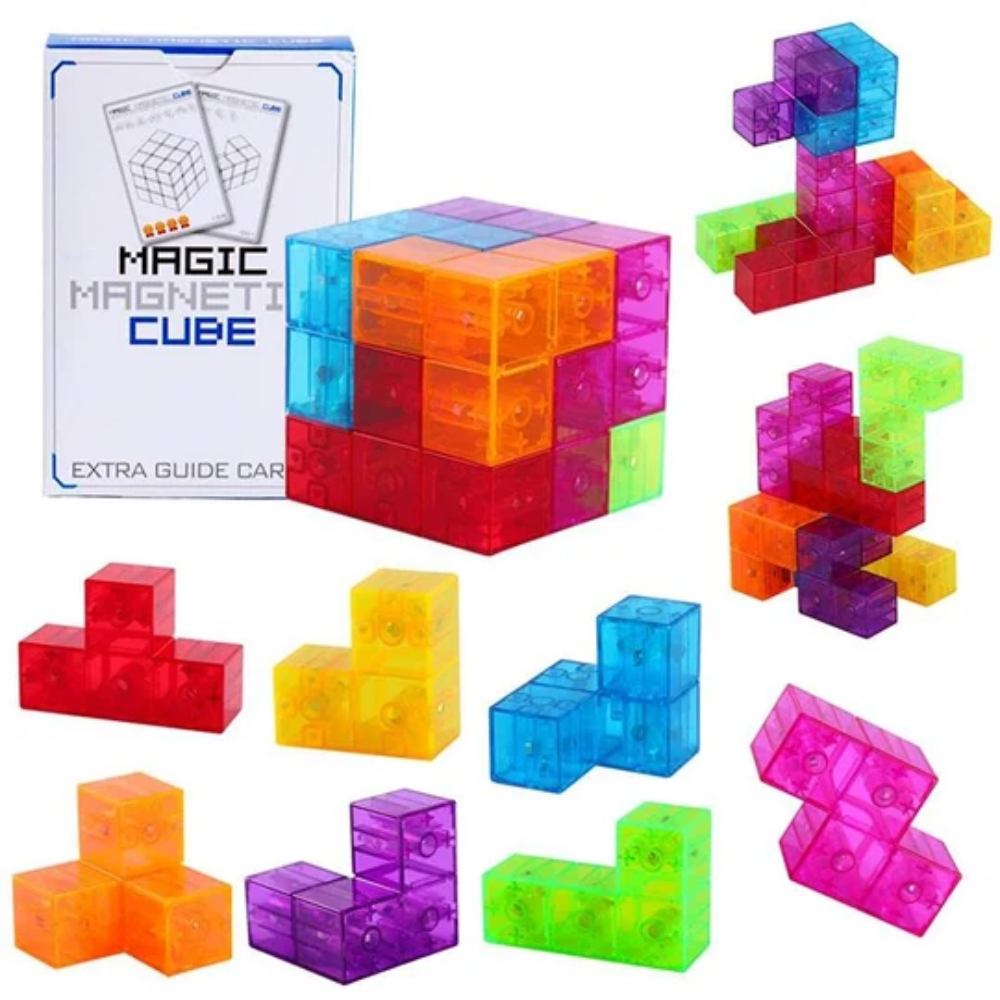 3D Magnetic Cube Building Blocks – Educational Magnetic Construction Toy for Kids