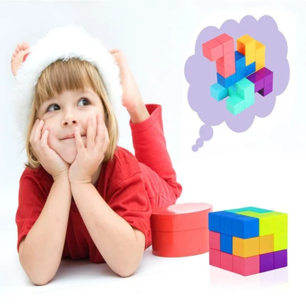 3D Magnetic Cube Building Blocks – Educational Magnetic Construction Toy for Kids