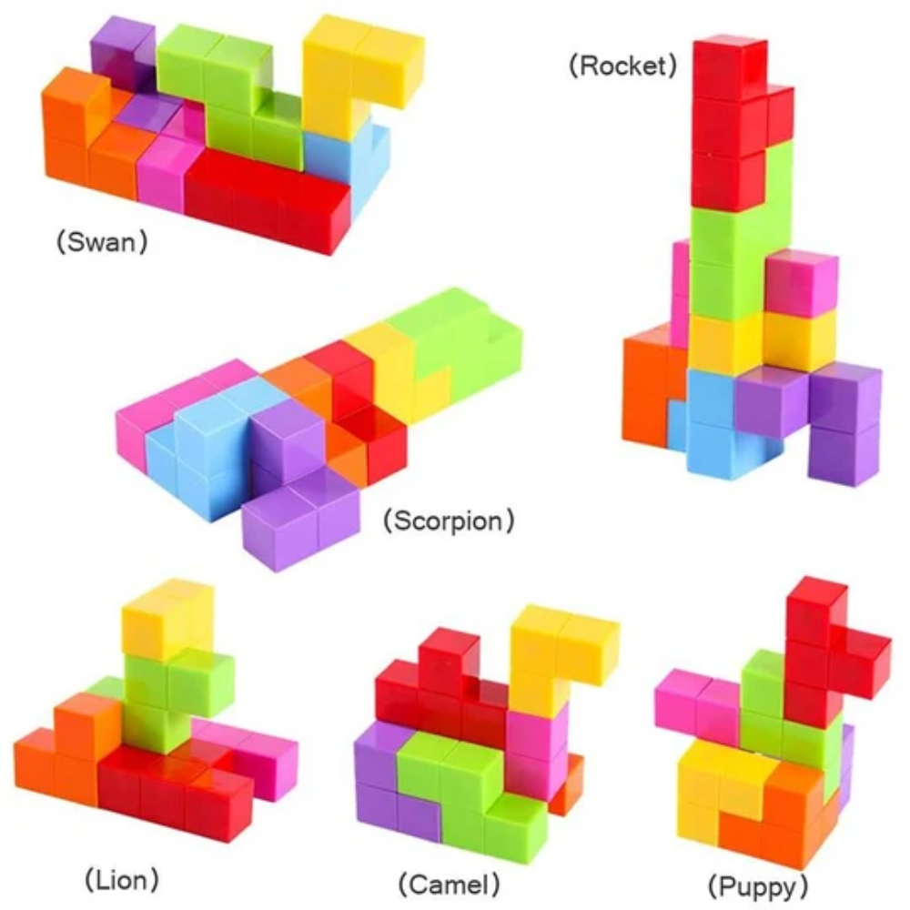 3D Magnetic Cube Building Blocks – Educational Magnetic Construction Toy for Kids