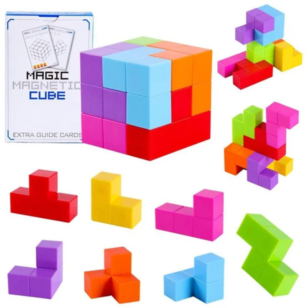 3D Magnetic Cube Building Blocks – Educational Magnetic Construction Toy for Kids