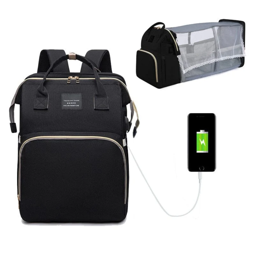 Baby Changing Diaper Bag Foldable Crib | Large Capacity Bag