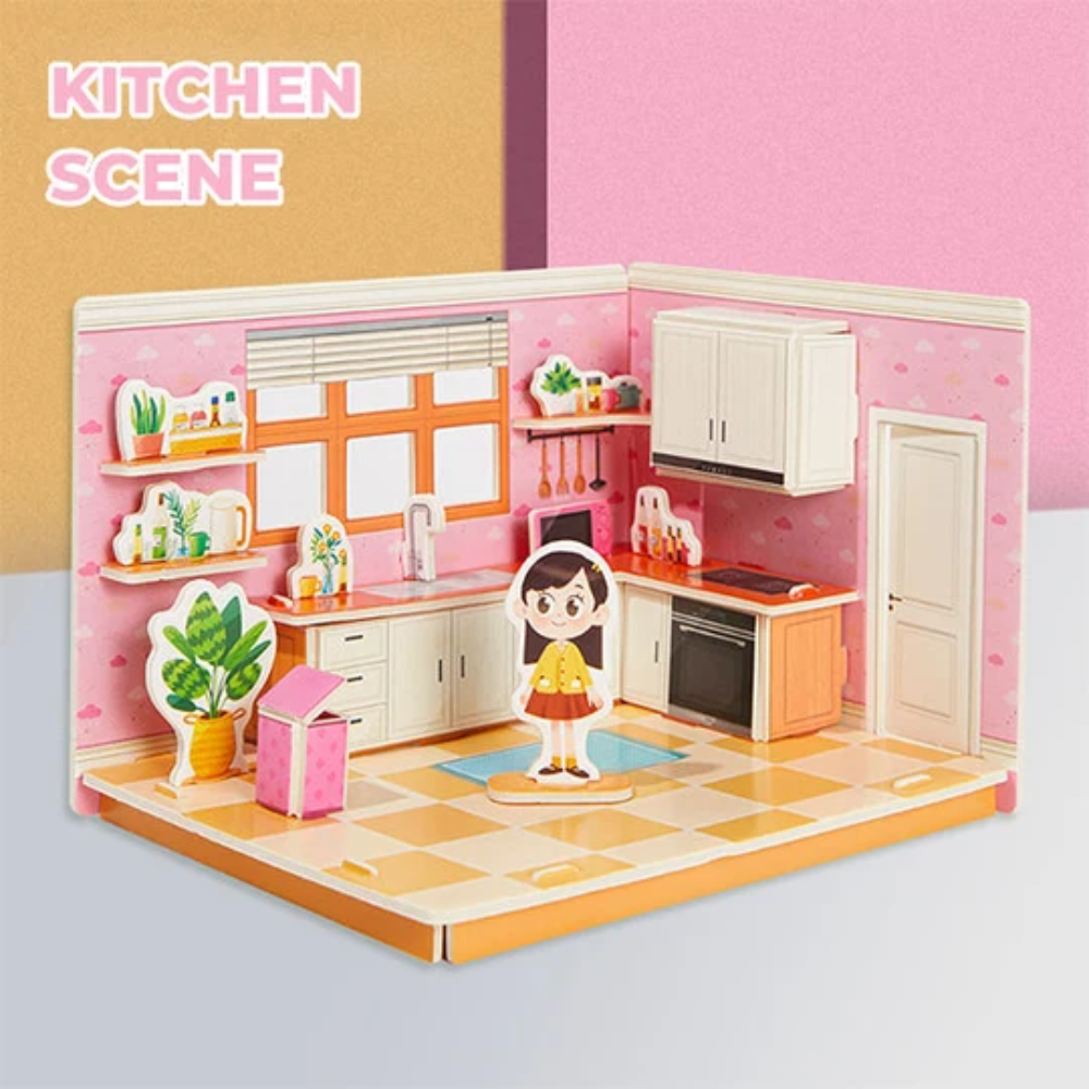 Kids 3D Room Puzzle – Interactive House Building and Educational Activity Set