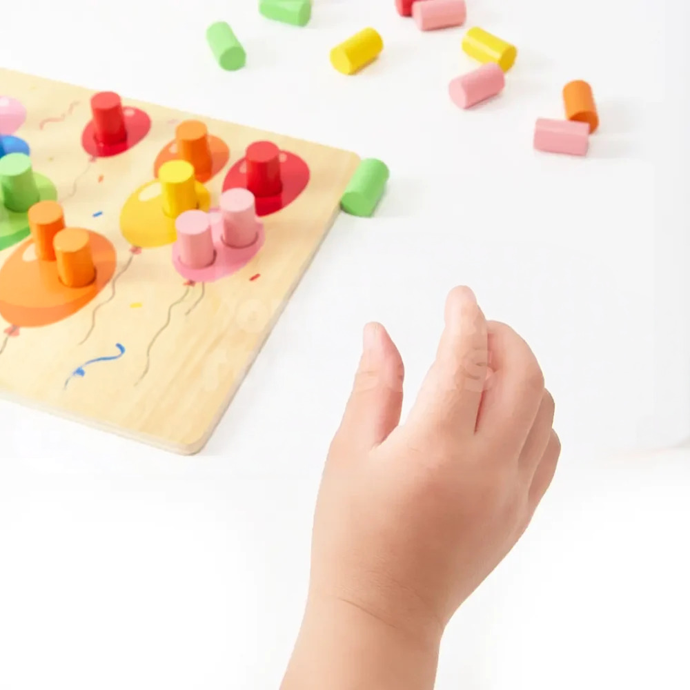 Kids Wooden Color Matching Game – Educational Sorting and Matching Toy with Dice