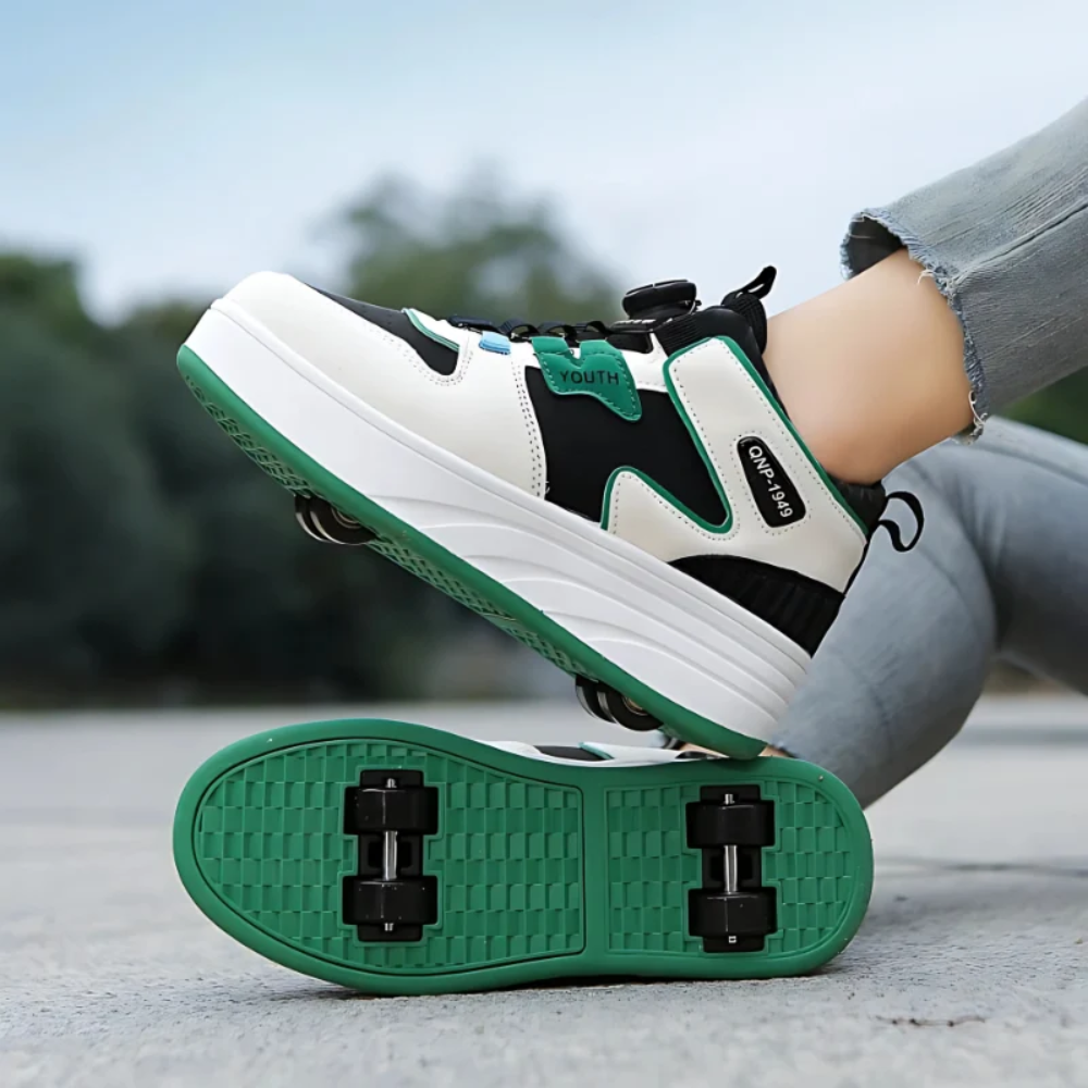 Kids Roller Sneakers – Adjustable Shoes with Retractable Wheels and Breathable Mesh Upper