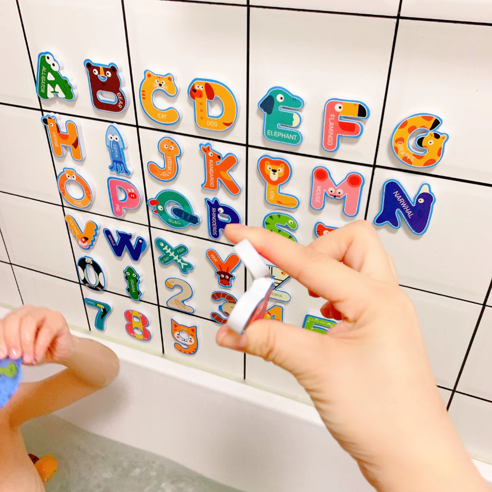 ABC Animal Bath Stickers for Kids – Foam Bath Toy Set for Water Play