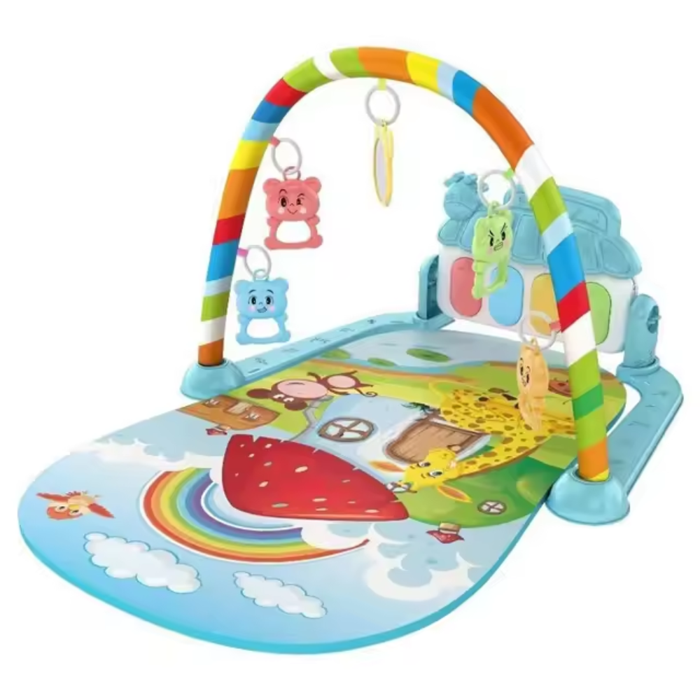 Baby Activity Gym with Piano & Play Mat for Newborns (0-12 Months)