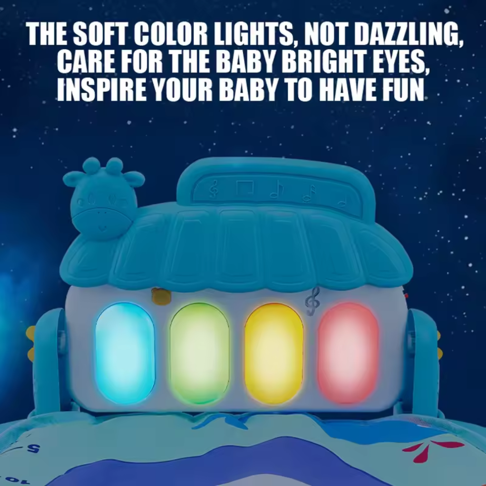 Baby Activity Gym with Piano & Play Mat for Newborns (0-12 Months)