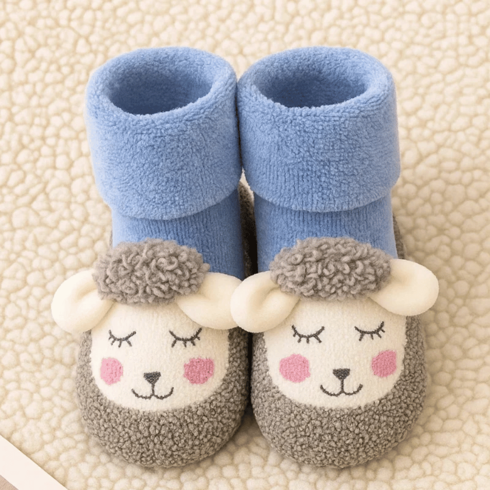 Baby Anti-Slip Sock Shoes – Warm & Soft Cotton Socks with Non-Slip Soles