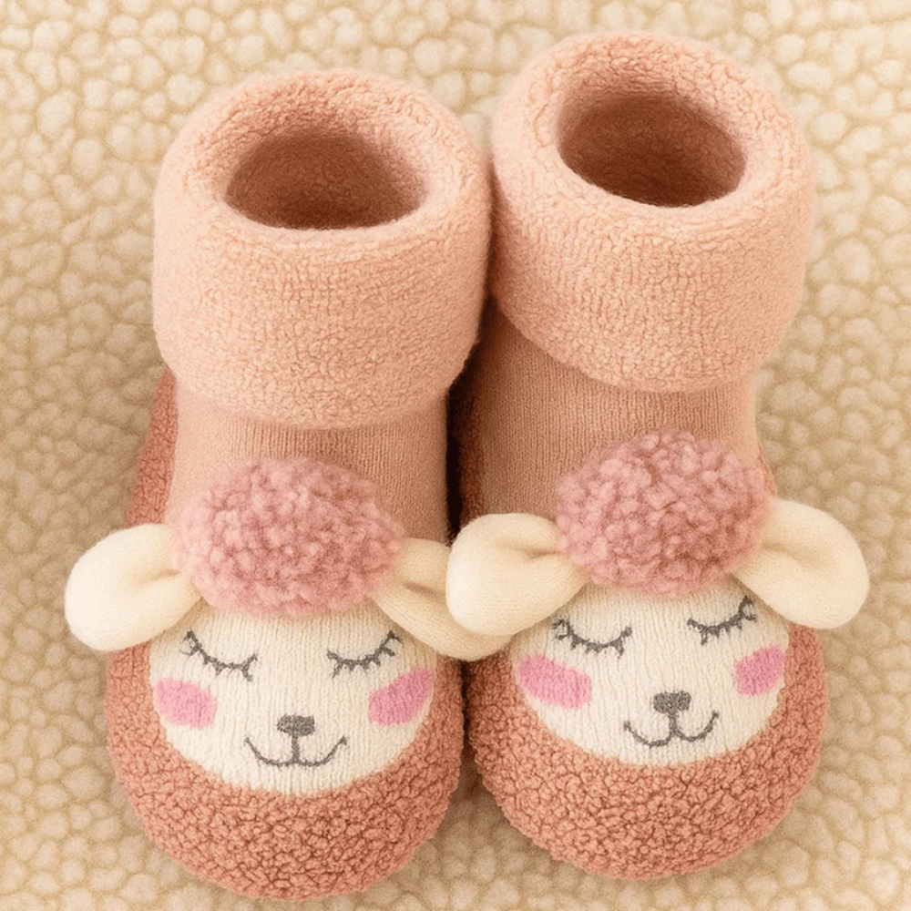 Baby Anti-Slip Sock Shoes – Warm & Soft Cotton Socks with Non-Slip Soles