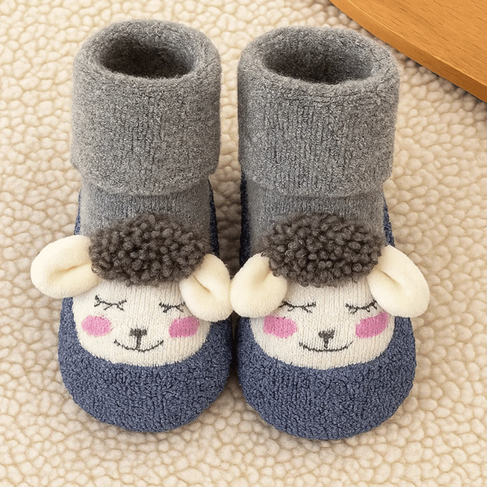 Baby Anti-Slip Sock Shoes – Warm & Soft Cotton Socks with Non-Slip Soles