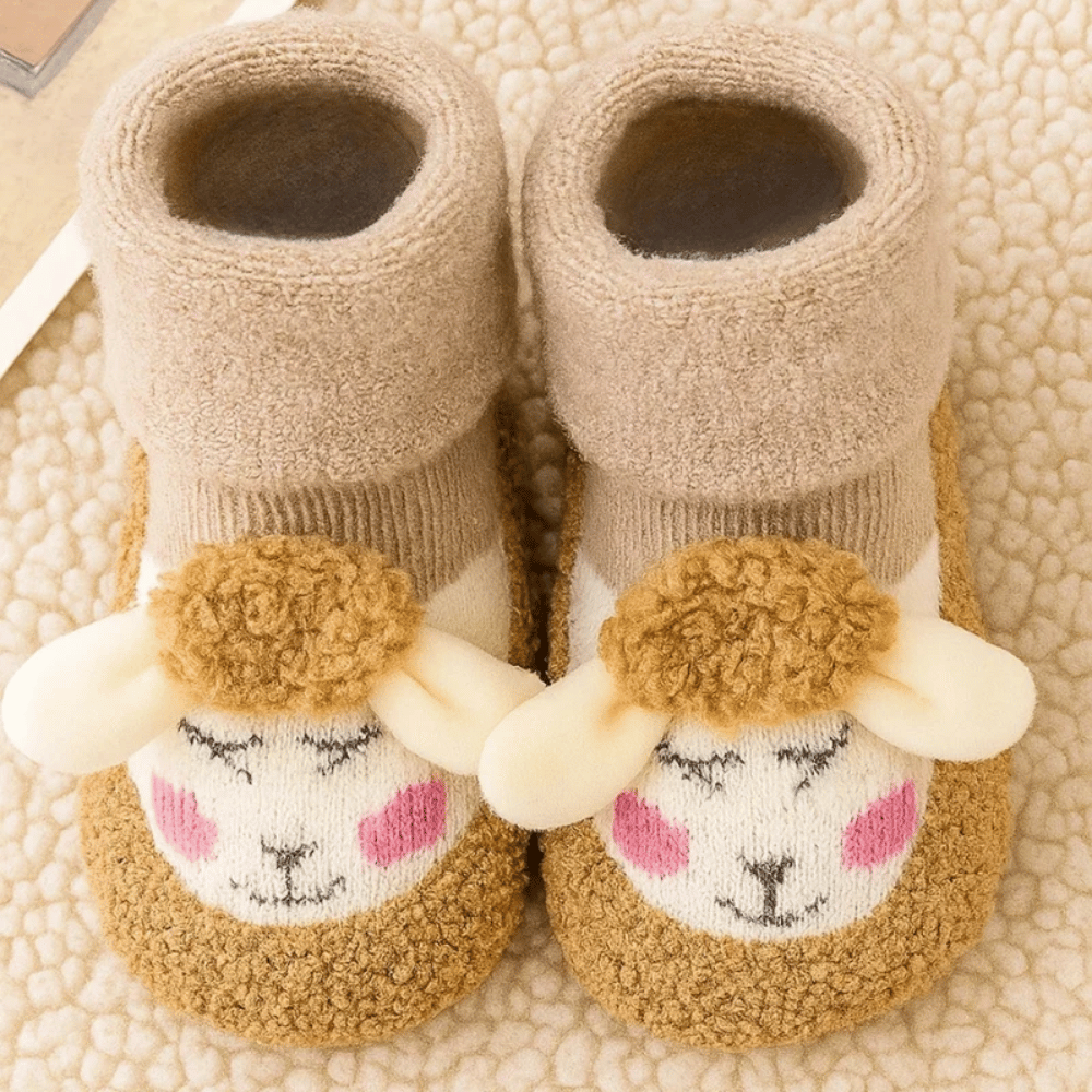 Baby Anti-Slip Sock Shoes – Warm & Soft Cotton Socks with Non-Slip Soles