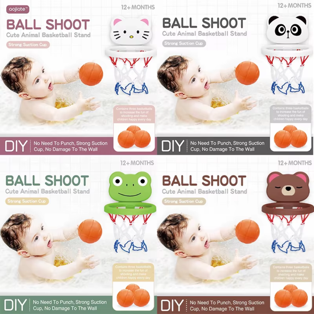 Baby Bath Basketball Toy Set with Balls – Suction Cup Water Play Toy for Toddlers