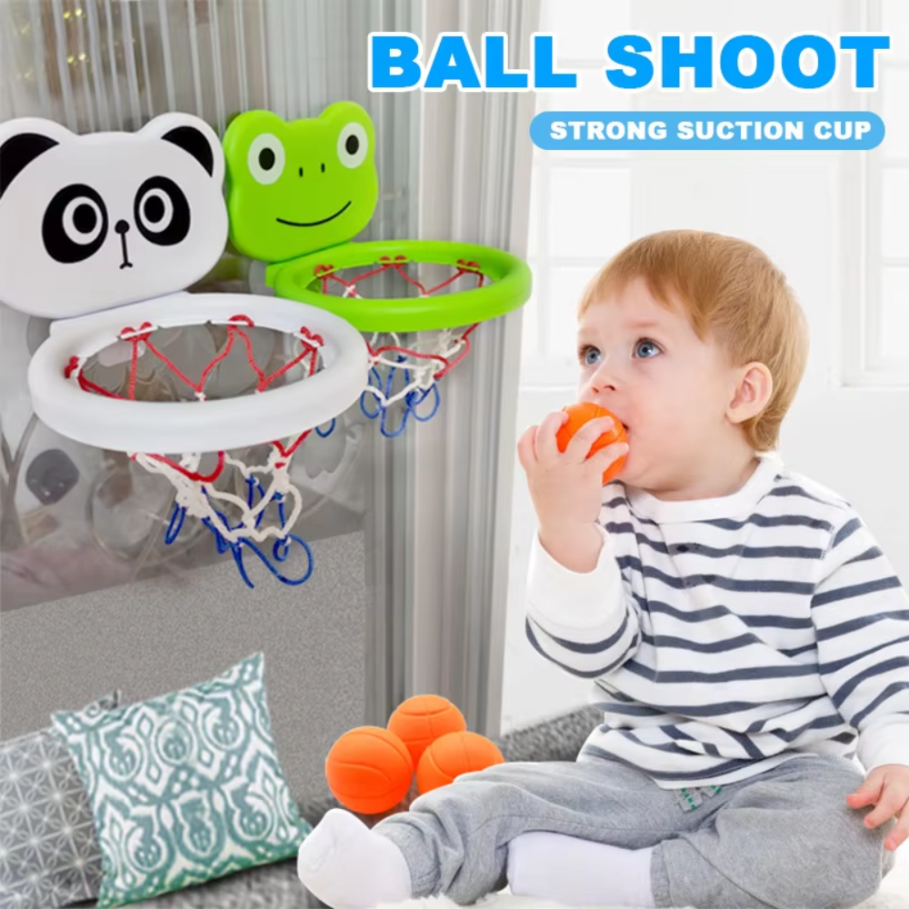Baby Bath Basketball Toy Set with Balls – Suction Cup Water Play Toy for Toddlers
