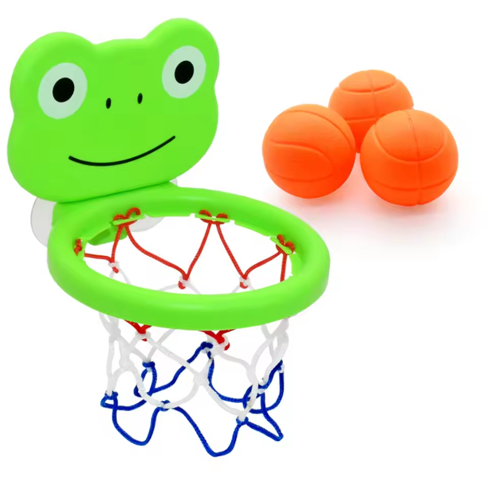 Baby Bath Basketball Toy Set with Balls – Suction Cup Water Play Toy for Toddlers