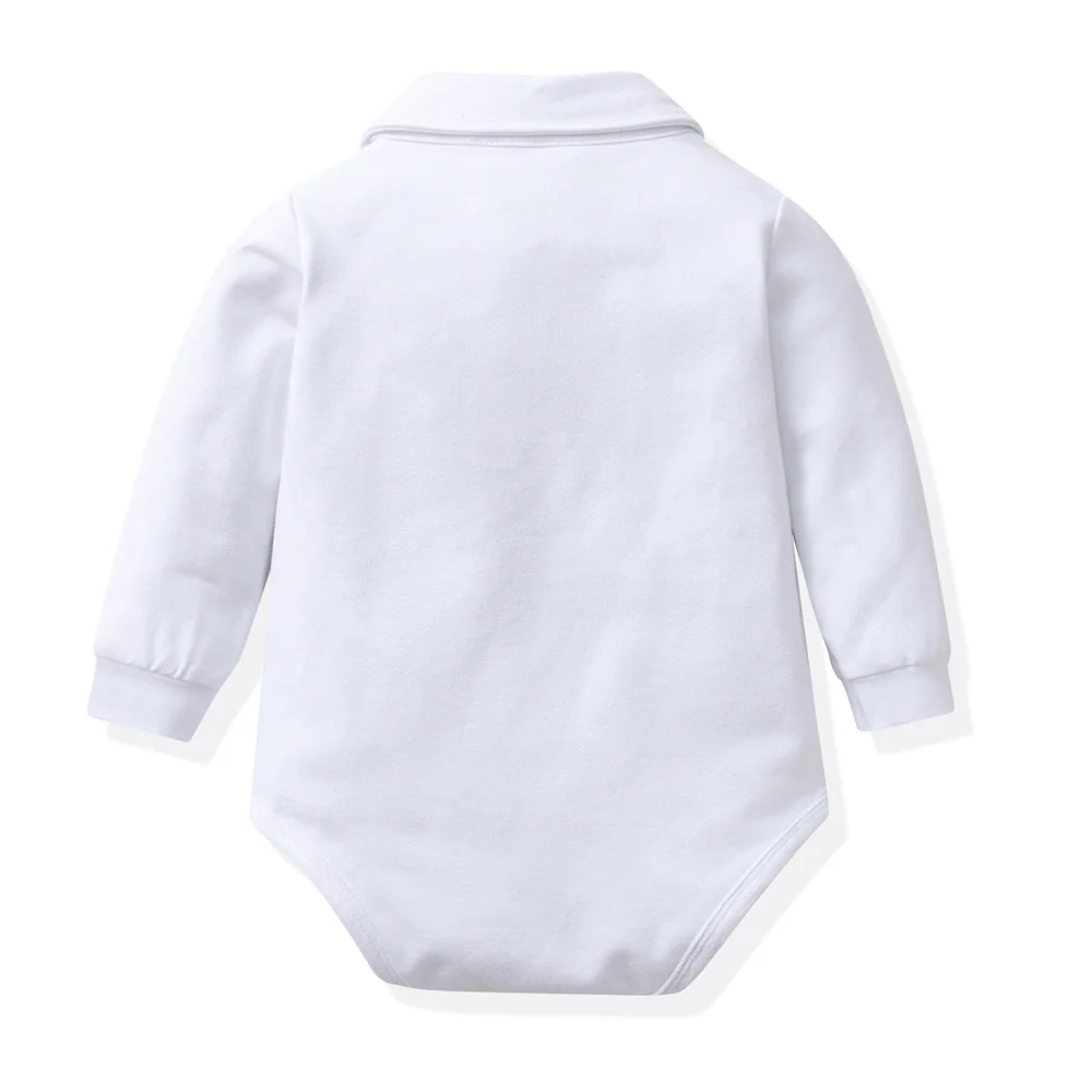 Baby Boys Formal Outfit Set – Bow Tie Shirt and Suspender Pants