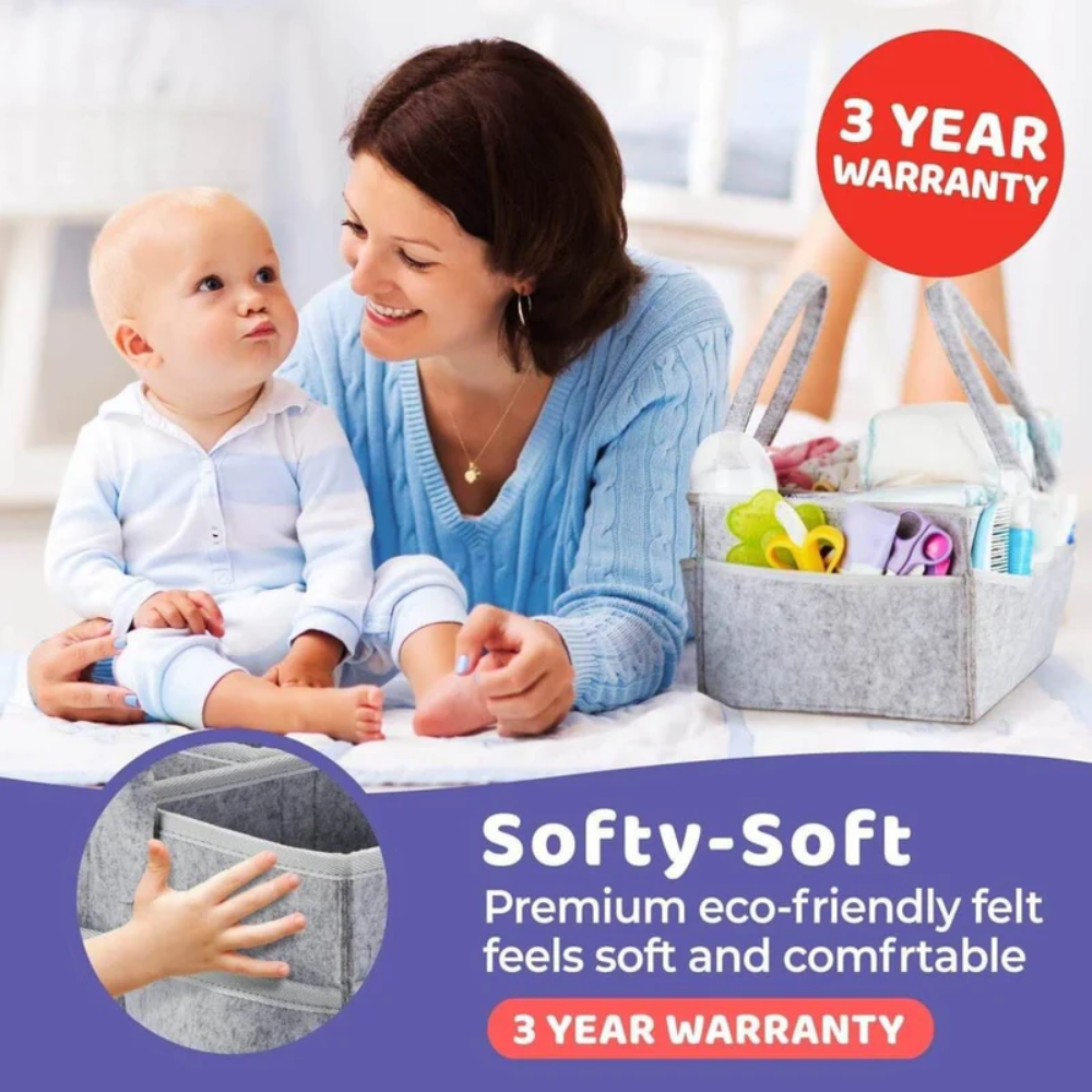 Baby Diaper Storage Organizer | Foldable Caddy Insert