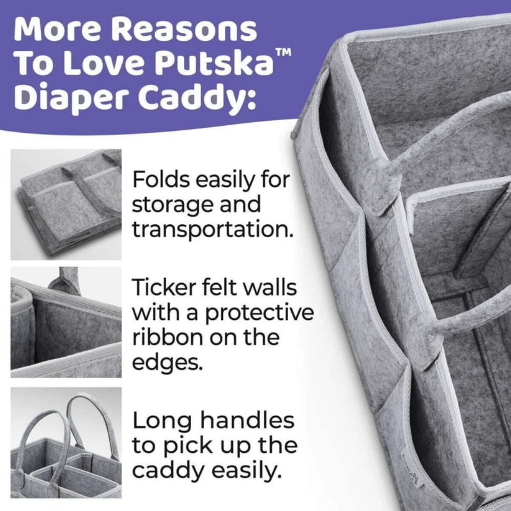 Baby Diaper Storage Organizer | Foldable Caddy Insert