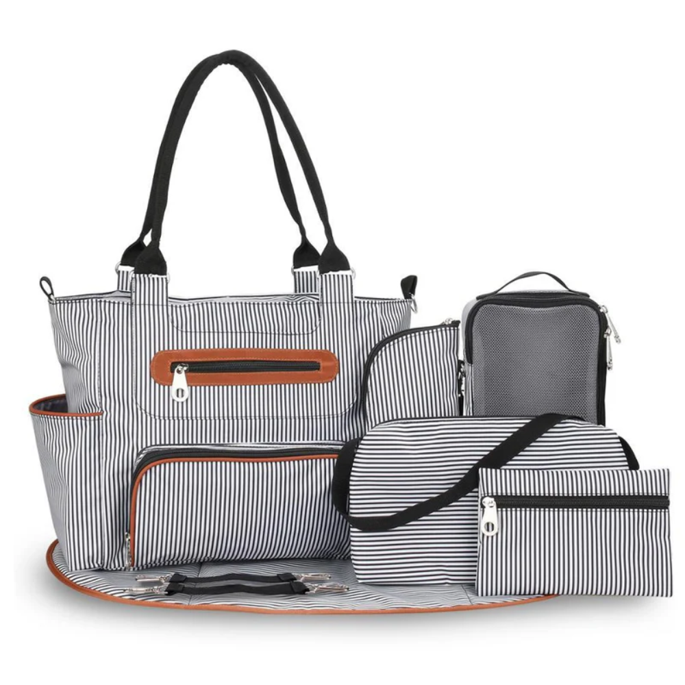 Baby Diaper Bag Set Multi Compartment | 7 Piece Travel Set