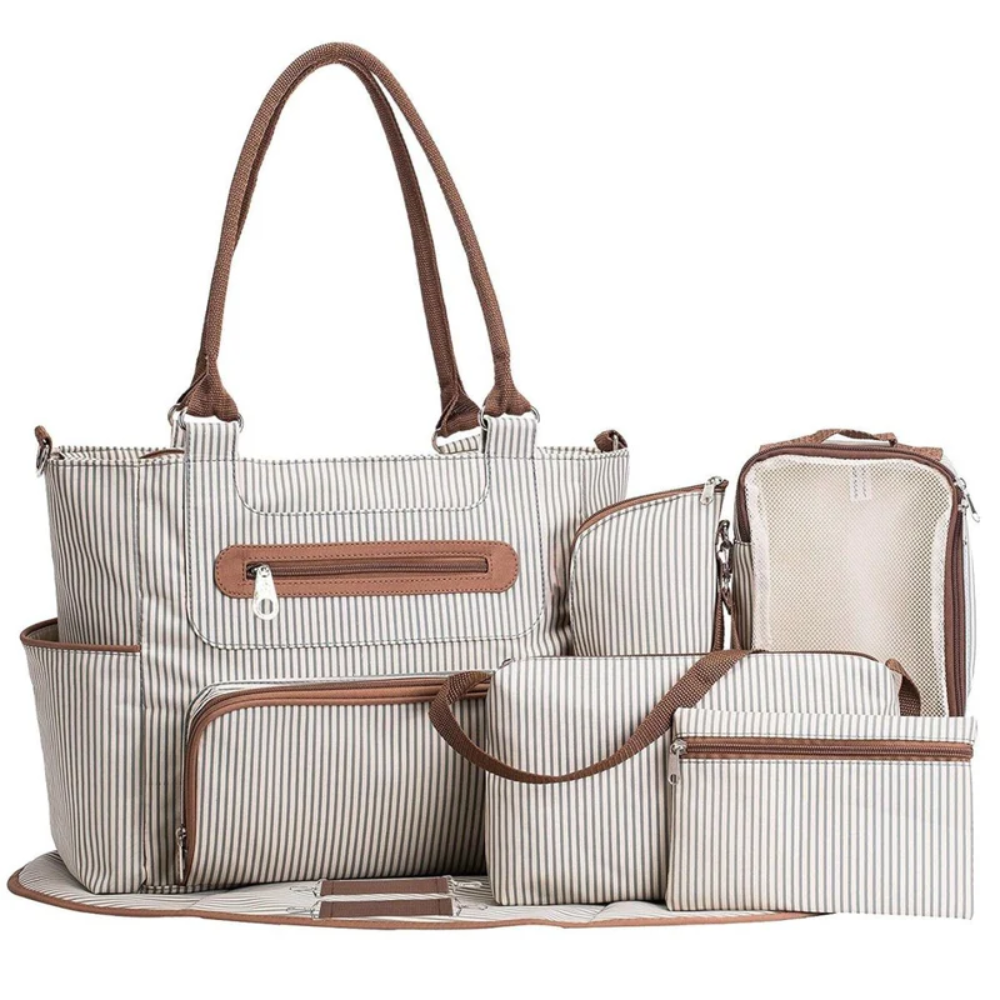 Baby Diaper Bag Set Multi Compartment | 7 Piece Travel Set
