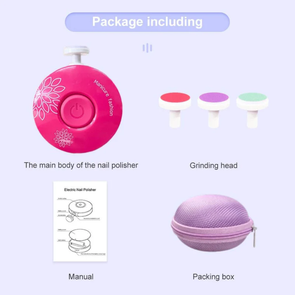 Electric Baby Nail Trimmer – Baby Nail File & Polisher with Interchangeable Pads