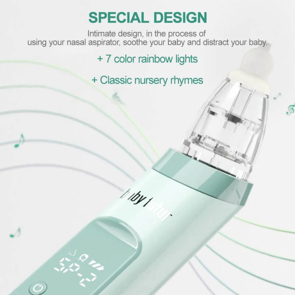 Electric Baby Nasal Aspirator – Baby Nose Cleaner with Silicone Tips