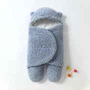 Baby Fleece Swaddle Blanket with Hood and Foot Pockets