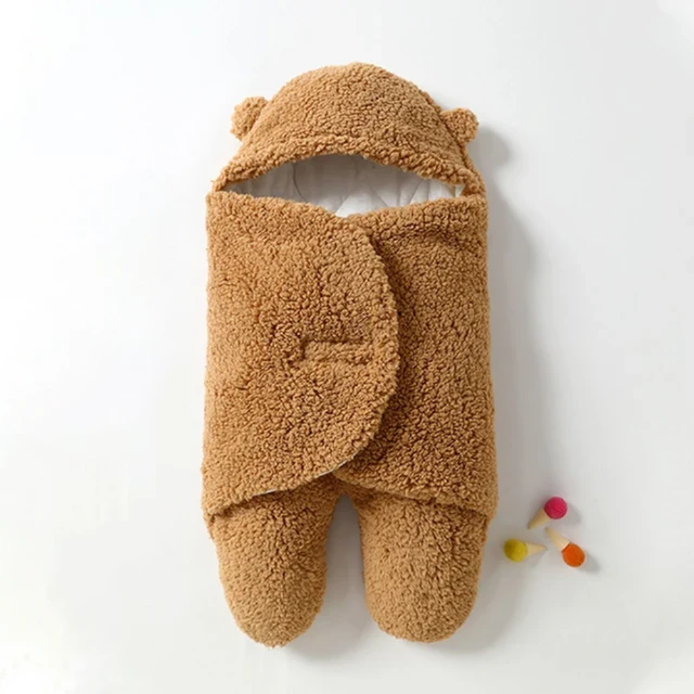 Baby Fleece Swaddle Blanket with Hood and Foot Pockets