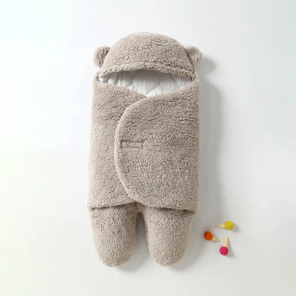 Baby Fleece Swaddle Blanket with Hood and Foot Pockets