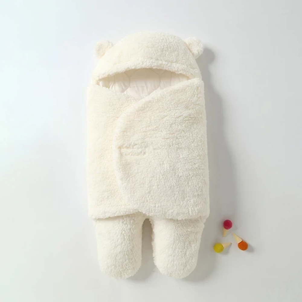 Baby Fleece Swaddle Blanket with Hood and Foot Pockets