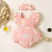 Baby Girl Floral Bodysuit Outfit | Snap Closure Romper