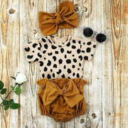 Baby Girl Outfit Set Leopard Print | 3 Piece Matching Set