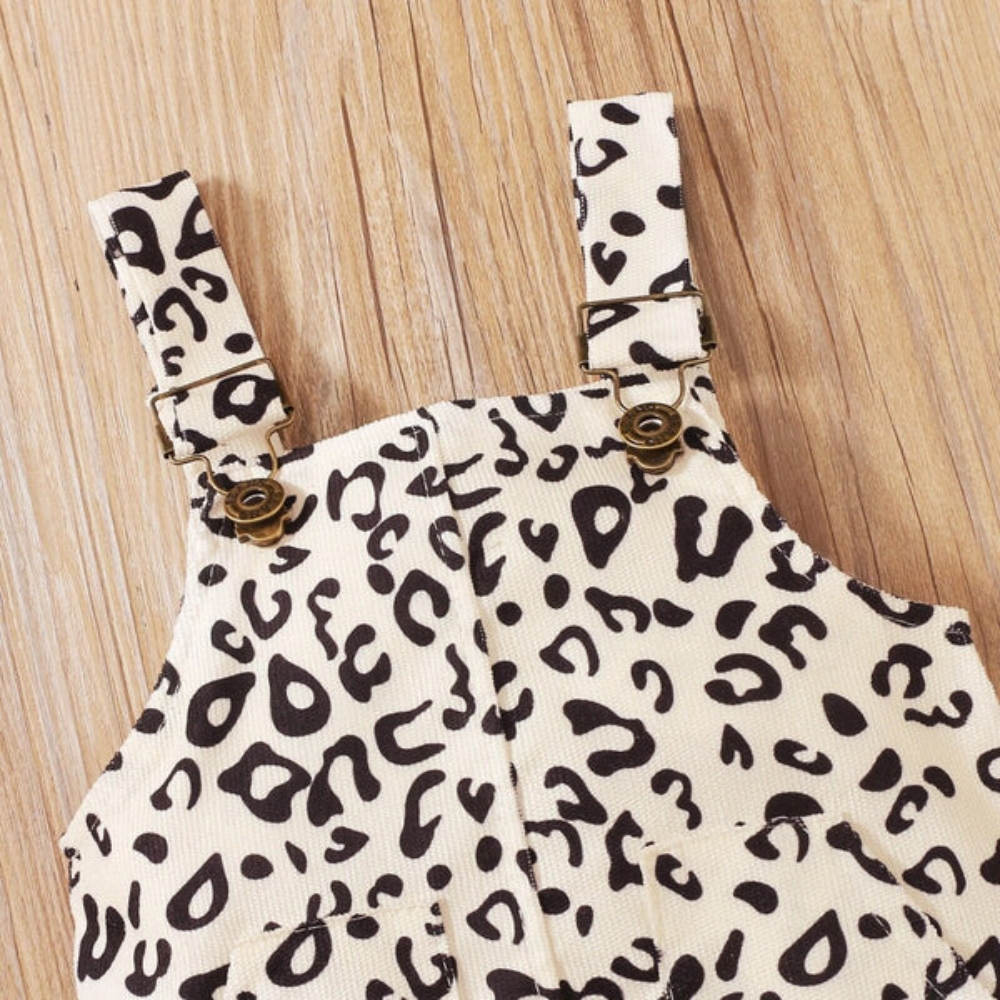 Baby Girl 3 Piece Outfit Set Leopard Print | Skirt and Top Set