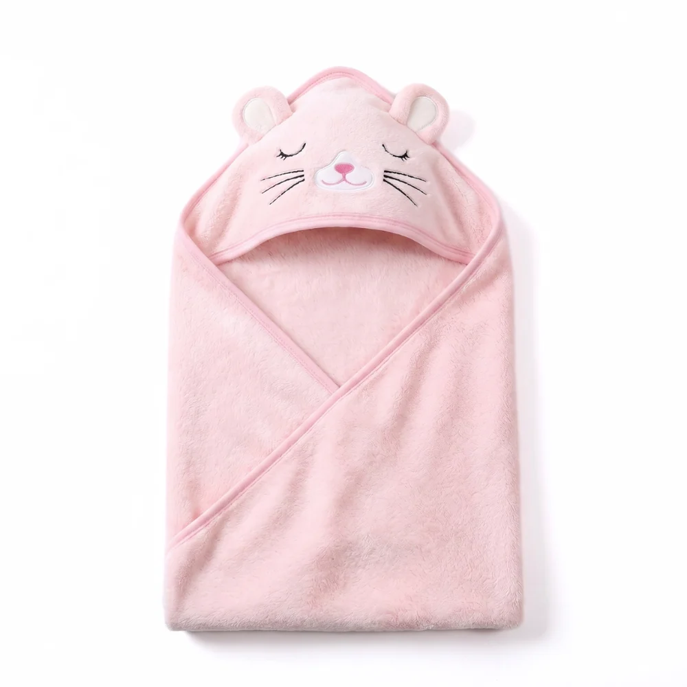 Baby Hooded Bath Towel – Soft Plush Animal Bath Wrap
