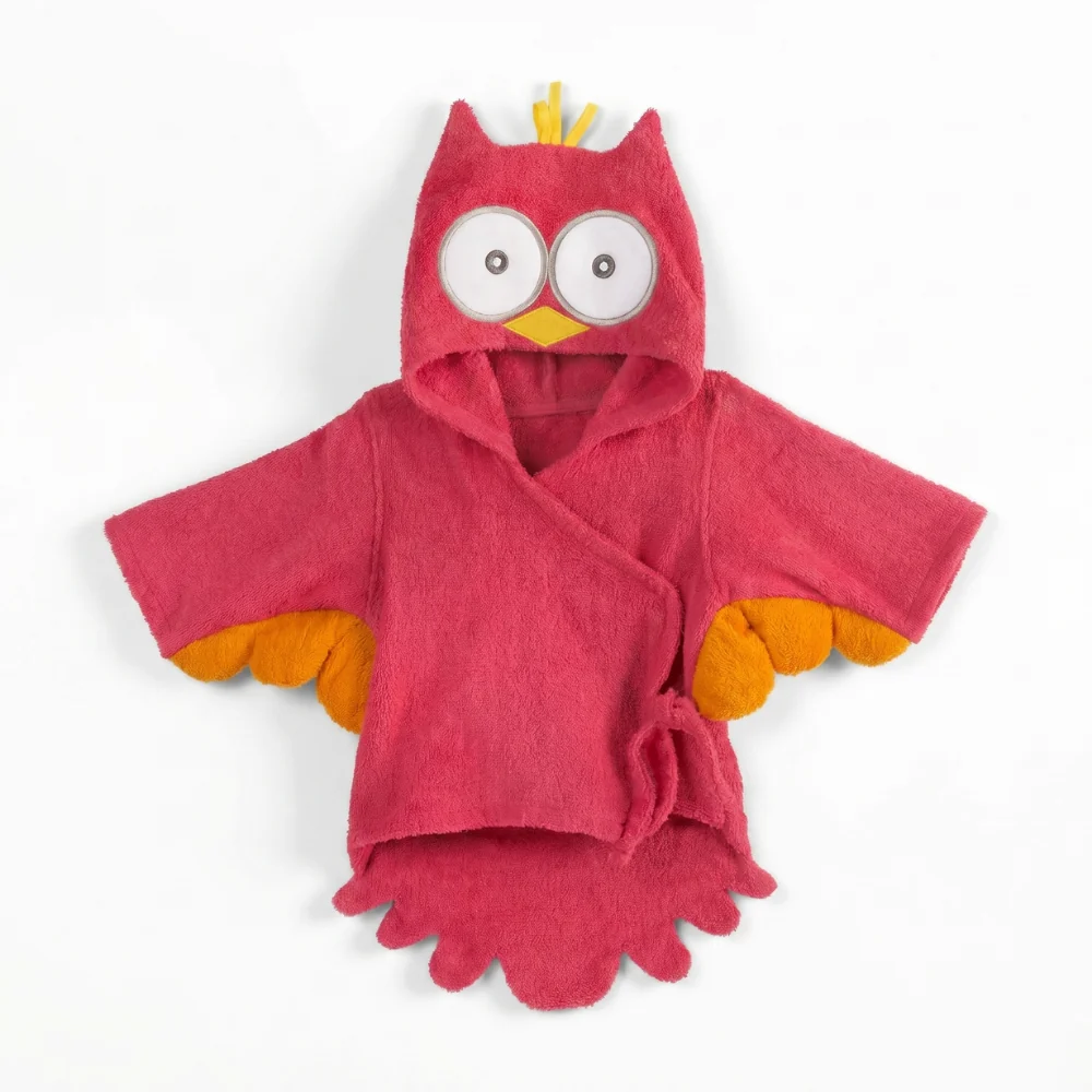 Baby Hooded Bathrobe – Soft Cotton Animal Bath Robe with Tie Belt