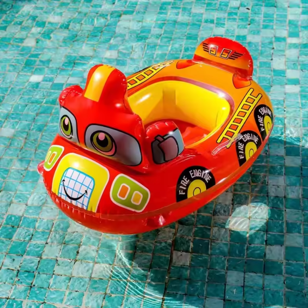 Baby Inflatable Police Car Swim Ring – Kids Pool Float Seat for Water Play