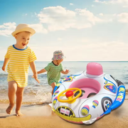 Baby Inflatable Swim Ring Seat with Cartoon Car Design – Pool Float for Kids