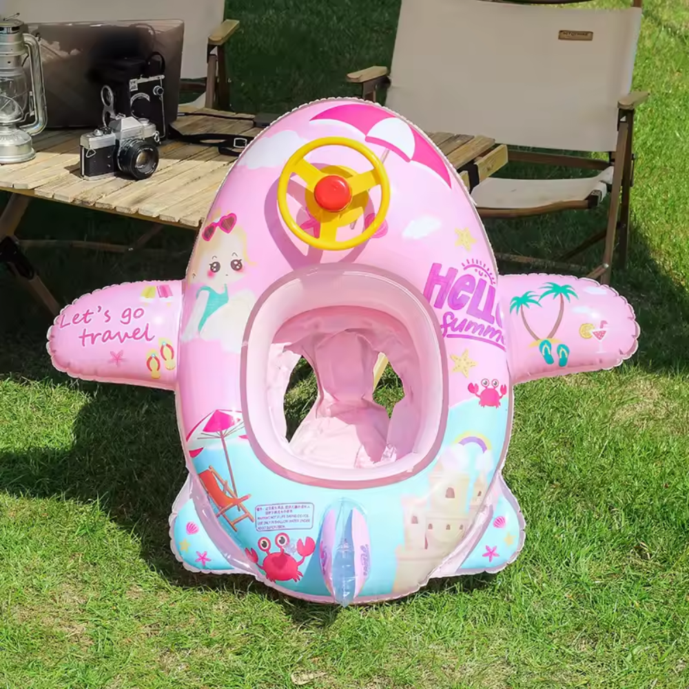 Baby Inflatable Swim Ring with Aircraft Design – Kids Pool Float Seat