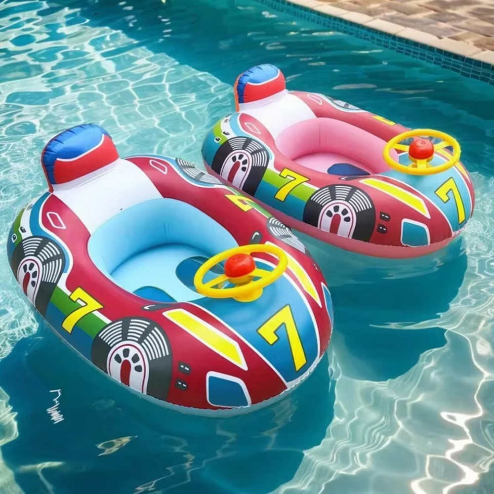 Baby Inflatable Swim Ring with Car Design – Kids Pool Float for Summer Water Play